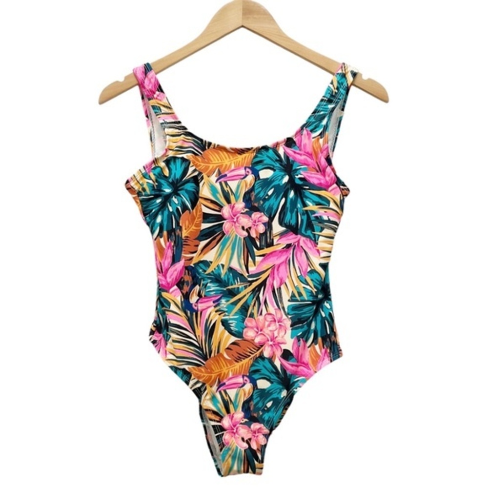 NWT Decree Tropical Print One Piece Swimsuit Women's Size Small Summer Vacation - Picture 11 of 12